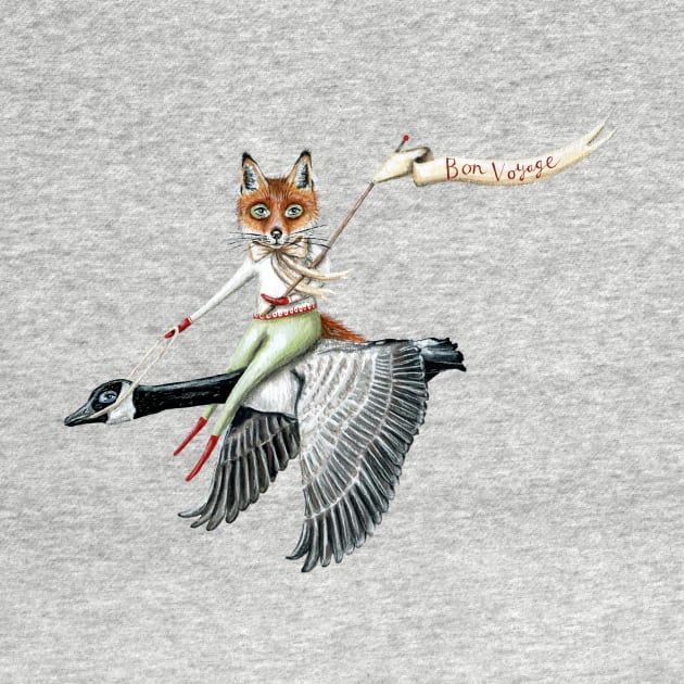 Fox flying with a Canada goose by KayleighRadcliffe